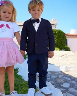 Blazer azul marino para niño con cierre de dos botones