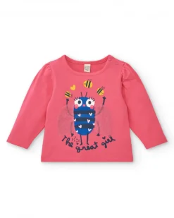 Camiseta niña en fucsia con estampado de abeja colección Amazing