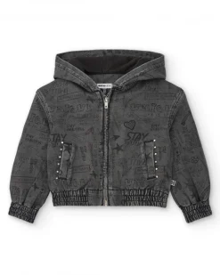 Chaqueta denim con capucha estampada colección Rebel Dreamers