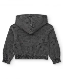 Chaqueta denim con capucha estampada colección Rebel Dreamers