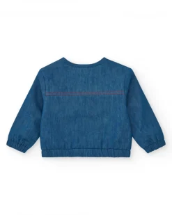 Chaqueta denim para niño con bolsillos y bordados