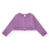 Chaqueta lila para niña con botones y detalles