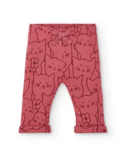 Conjunto para niña en crema y rosa con diseño de gatito colección Lovely Kittens