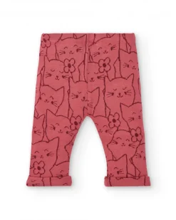 Conjunto para niña en crema y rosa con diseño de gatito colección Lovely Kittens