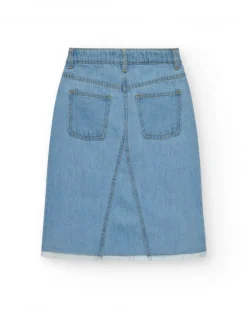 Falda par niña en azul con bolsillos y cremallera