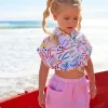 Falda para niña en rosa con bolsillos y cintura elástica