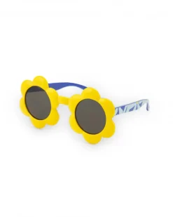 Gafas de sol amarillas para niña con forma de flor