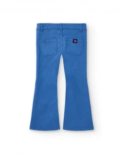 Pantalón azul con bordado floral para niña colección Cold Days
