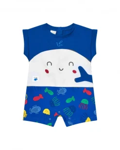 Pelele de punto para niño con estampado de ballena